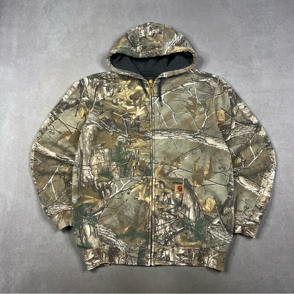 Carhartt Men's Realtree Camo Hooded Zip-Up Jacket - Brown/Green